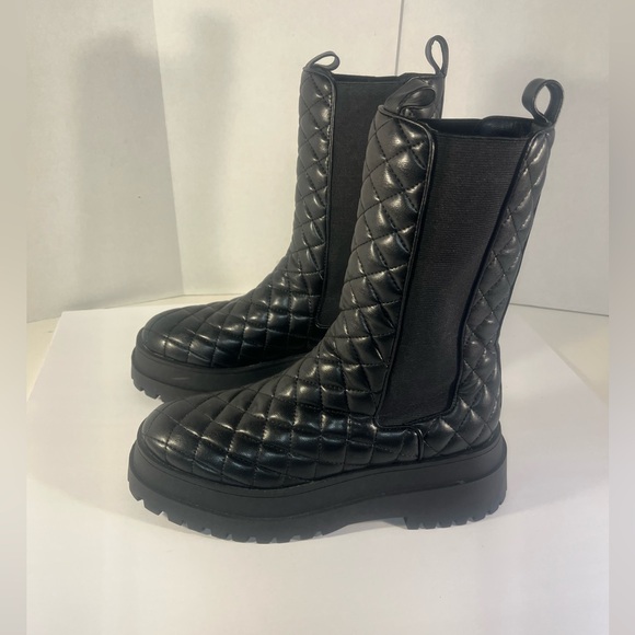 Public Desire Shoes - Public Desire Nature Quilted Chunky Mid Calf Boots In Black Women’s 41 / 10